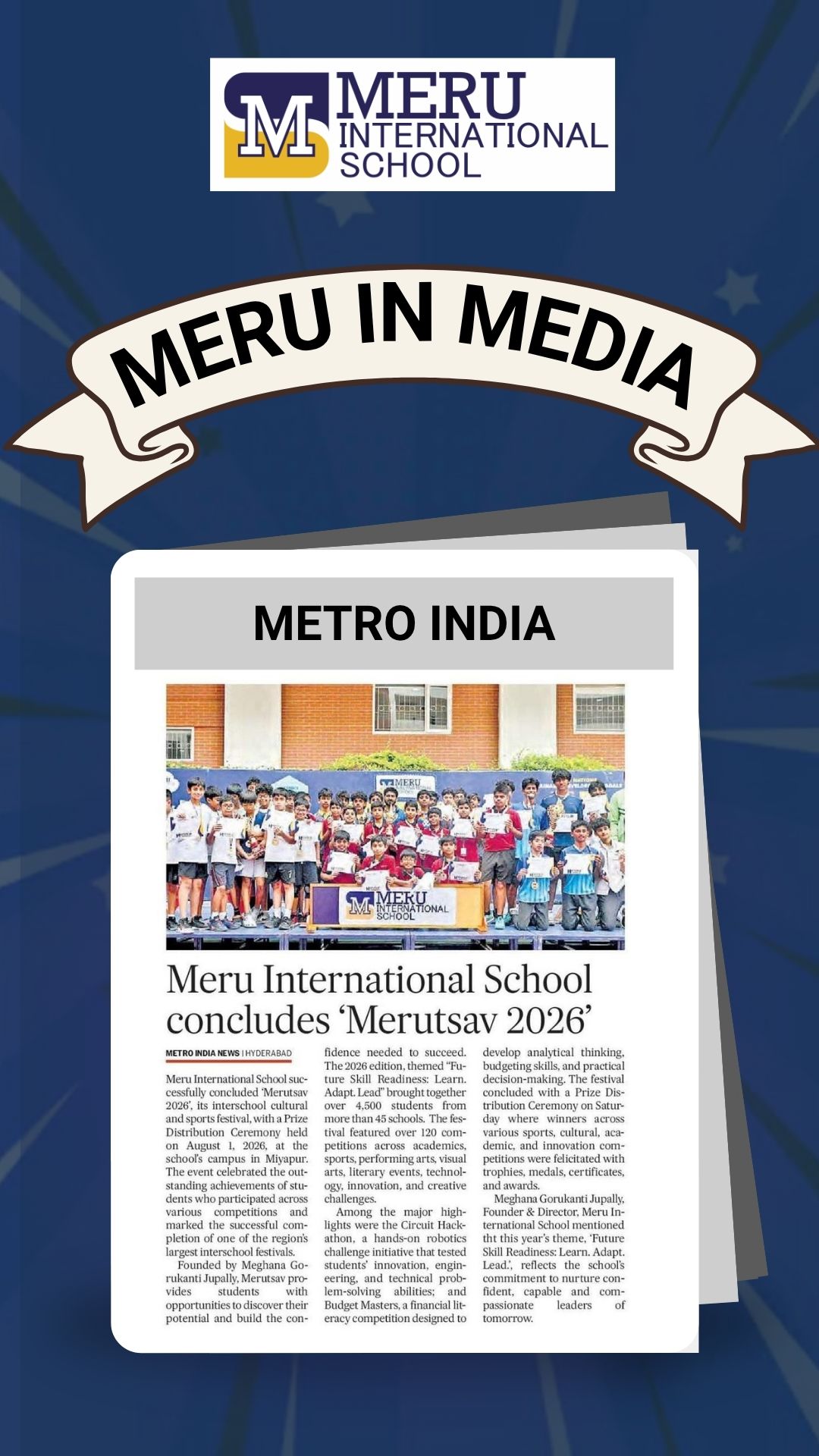 Meru International School Hosts Grand Merutsav 2026, Bringing Together Over 4,500 Students from 45+ Schools media coverage 6
